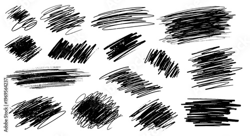 Hearts doodle drawn by hand with grunge scrawls and scribbles in black ink featuring love, romance, valentine with drawing and sketch elements for