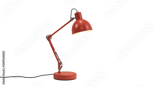 фотографія Red Desk Lamp with Adjustable Arm and Modern Industrial Design for Workspace Lig