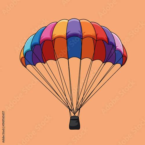 Colorful Parachute in the Air Flying.