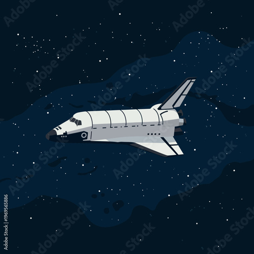 Space Shuttle in Outer Space Flight.