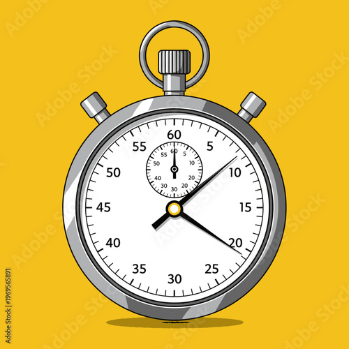 Stopwatch timer with white face.