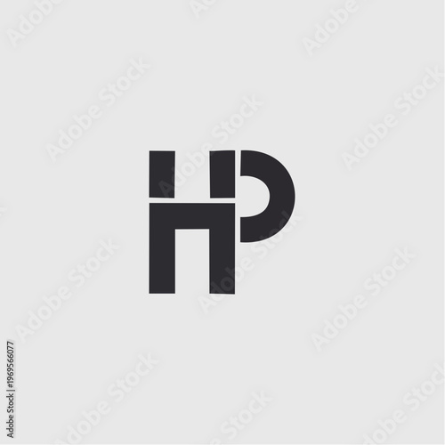 Simple modern black HP logo design