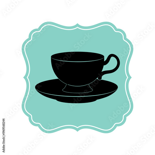 ビンテージスタイルのアイコン　カップアンドソーサー
