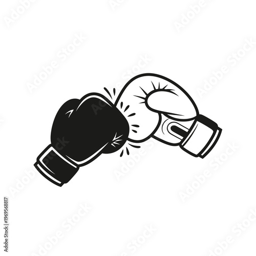 Boxing gloves punching each other fight.