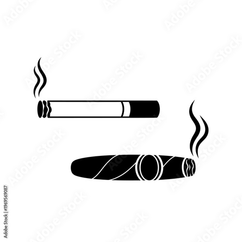 Cigarette and cigar smoking icons.