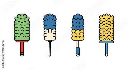 Microfiber Duster Line art minimal clean abstract vector