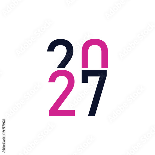 Happy New Year 2027 logo design