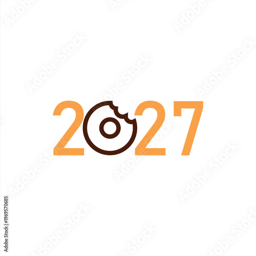 Happy New Year 2027 logo design
