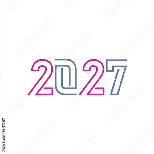 Happy New Year 2027 logo design