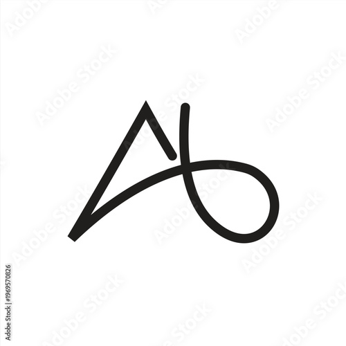 AB a b letter design logo logotype concept with serif font and elegant style vector illustration.