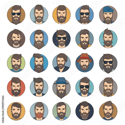 Diverse group of men with beards.