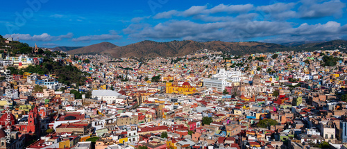 Panoramic view of the colorful cityscape of Guanajuato, Mexico