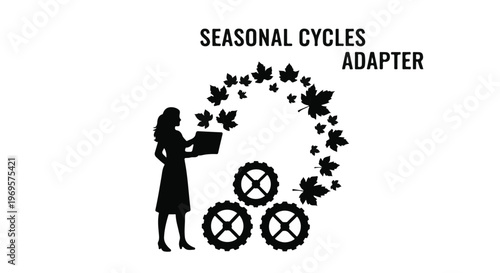 Seasonal cycles business adaptation concept illustration