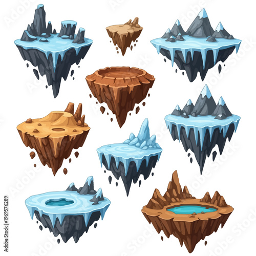 Floating Islands with Ice and Water.