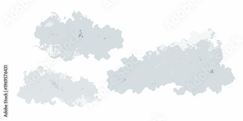 Abstract gray shapes resembling landmasses or cloud formations