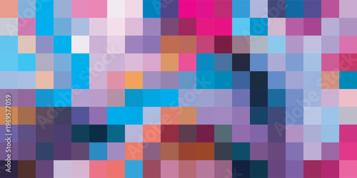 Vibrant pixelated abstract background with a mosaic of colorful squares.