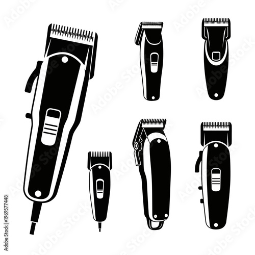 Hair clippers in various sizes.