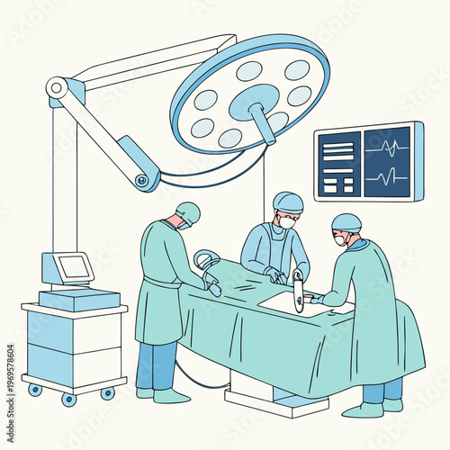 Surgeons performing operation in hospital