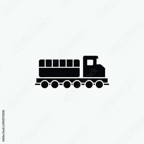  train with cargo icon silhoutte vector template