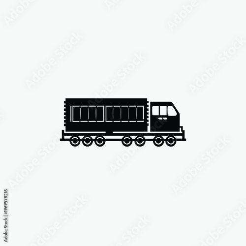  train with cargo icon silhoutte vector template