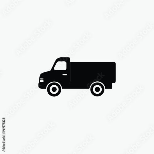 truck icon silhoutte vector style template