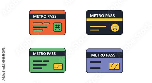 metro pass Line art vector modern creative abstract