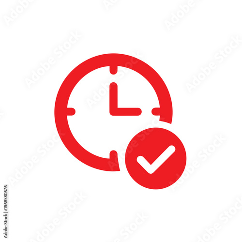 Clock icon with checkmark indicates successful task completion and efficient time management.