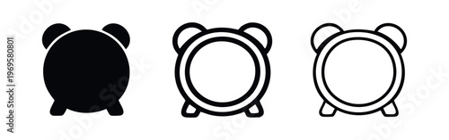 Alarm Clock Icon Set. Time and Reminder Symbol in Modern Flat Styles.