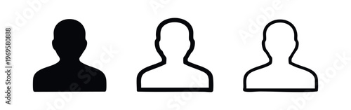 User profile icon set in solid and outline styles for individual accounts and contacts