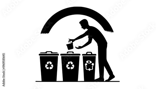 woman with recycling bin