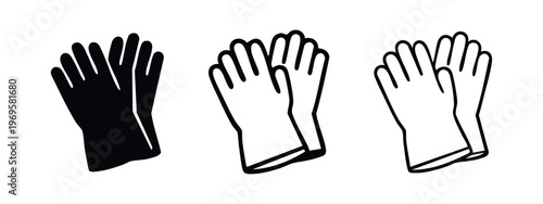 Household Cleaning Gloves Icon Set - Safety and Hygiene