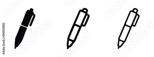 Clickable ballpoint pen icon set.