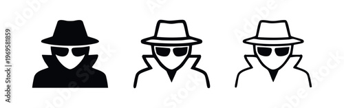 Incognito mode or private browsing icon set.