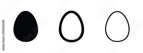 Egg Icon Set Representing Breakfast, Protein, and Cooking Ingredients