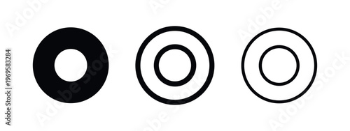 Concentric Circles or Donut Shape Icon Set
