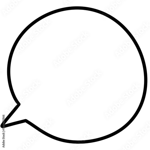 Simple round speech bubble outline - Blank comic callout vector icon