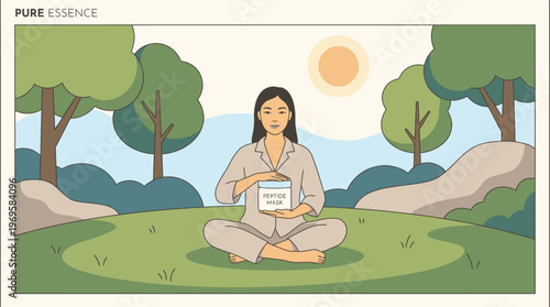 Woman Practicing Meditation Outdoors in Nature.