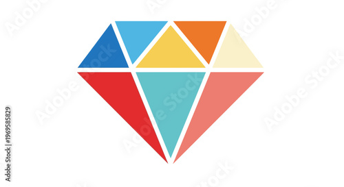 Colorful Geometric Diamond Shape Icon. Free Download Colorful Geometric Diamond Shape Icon. - GFXLoad