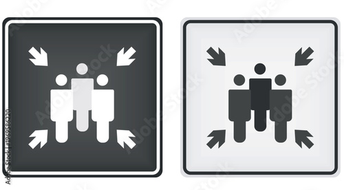 Fire assembly point sign. vector