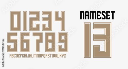MODERN UNIQUE NUMBER SET NAME SET LUXURY RETRO VINTAGE NAMESET FOR JERSEY	
