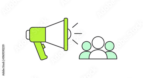 Megaphone Speaking to a Group.