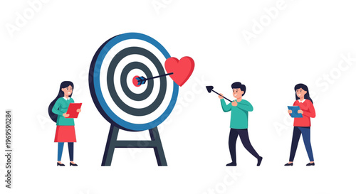 People aiming at a target together.