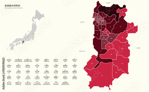 Municipalities in Nara Prefecture 奈良県の市区町村