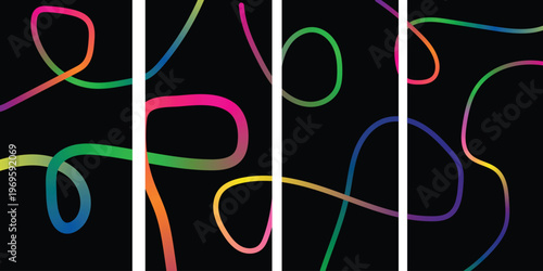 Abstract colorful light trails a vibrant and dynamic digital art composition