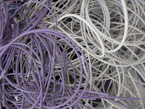 Tangled Network Cables Abstract Pattern