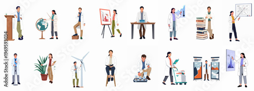 Scientific Endeavors: Capturing the essence of scientific innovation, this image portrays scientists engaged in a variety of research and study activities.