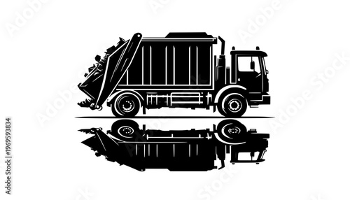 dump truck isolated on white