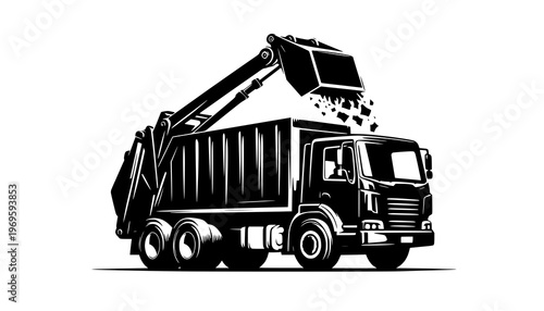 dump truck isolated on white