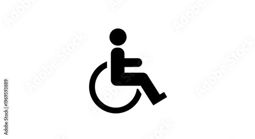 Simple Black Wheelchair Accessibility Icon on White