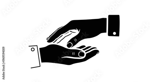 Hand Giving Coin to Another Hand in Donation Gesture